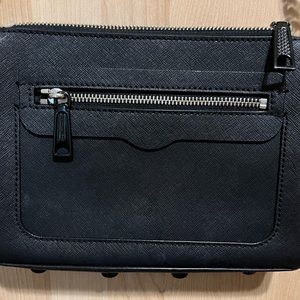 Rebecca Minkoff crossbody black Saffiano leather.